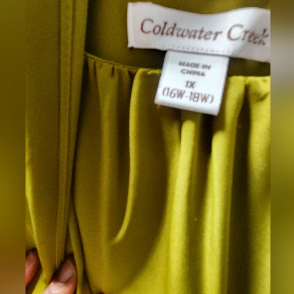 Coldwater Creek Chartreuse Shift Dress With Matching Belt